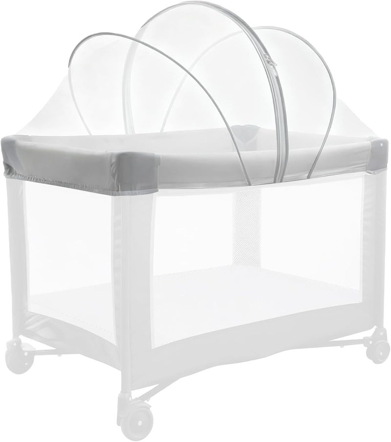 BEBONO Mosquito Net for Pack N Play, Keep Cats Out, Netting Cover with 2-Way Zipper for Playpen, Foldable with Storage Bag, White - Image 1